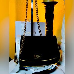 “HOST PICK” Dior parfums black velvet like cosmetic case bag